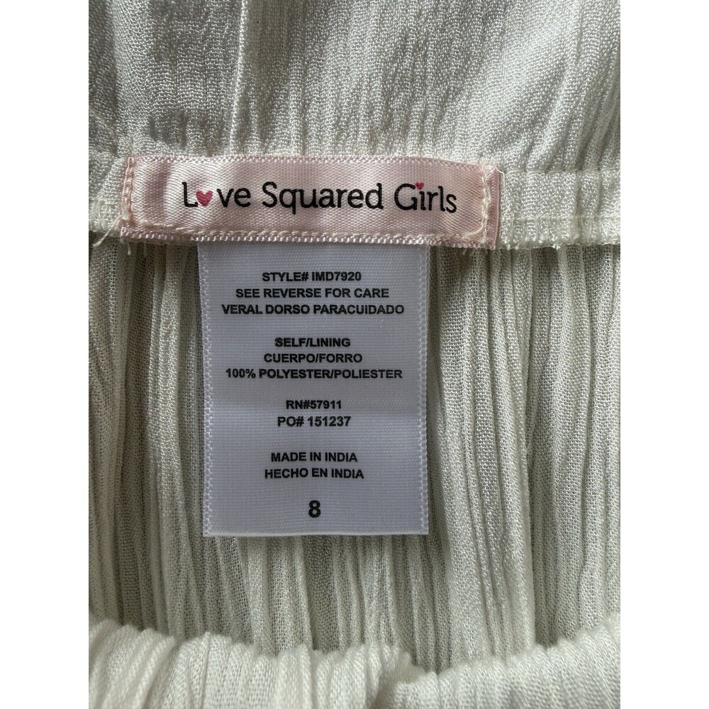 Love Squared Girls Size 8 White Dress Short Sleeve with Ruffle Detail NWT - Picture 4 of 9